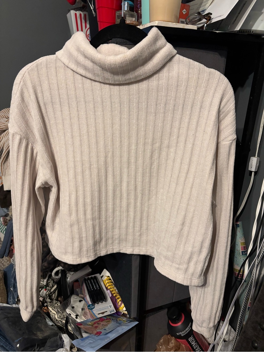 Altar'd State Cream Ribbed Turtleneck Sweater